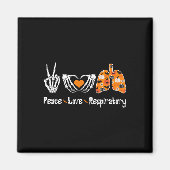 Peace Love Respiratory Therapist Skeleton Fun Hall Magneet (Voorkant)
