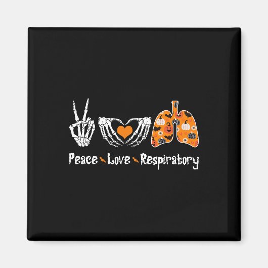 Peace Love Respiratory Therapist Skeleton Fun Hall Magneet (Voorkant)