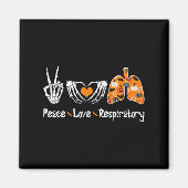 Peace Love Respiratory Therapist Skeleton Fun Hall Magneet (Voorkant)