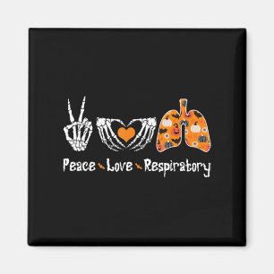 Peace Love Respiratory Therapist Skeleton Fun Hall Magneet