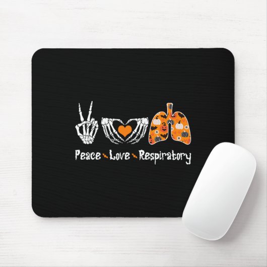 Peace Love Respiratory Therapist Skeleton Fun Hall Muismat (Met muis)