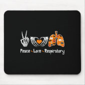Peace Love Respiratory Therapist Skeleton Fun Hall Muismat (Voorkant)