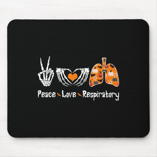 Peace Love Respiratory Therapist Skeleton Fun Hall Muismat (Voorkant)