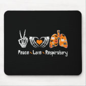 Peace Love Respiratory Therapist Skeleton Fun Hall Muismat (Voorkant)