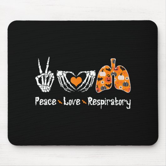 Peace Love Respiratory Therapist Skeleton Fun Hall Muismat (Voorkant)