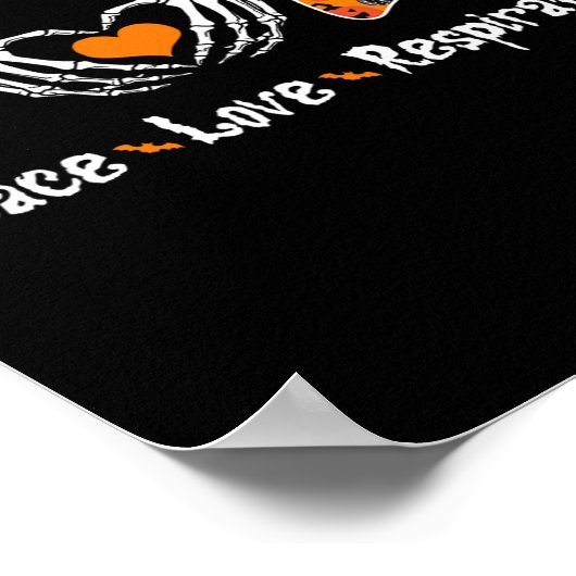 Peace Love Respiratory Therapist Skeleton Fun Hall Poster (Hoek)