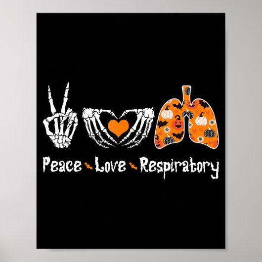 Peace Love Respiratory Therapist Skeleton Fun Hall Poster (Voorkant)