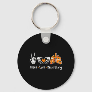 Peace Love Respiratory Therapist Skeleton Fun Hall Sleutelhanger