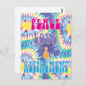 Peace Love & Retirement Funny Tie Dye Briefkaart (Voorkant / Achterkant)
