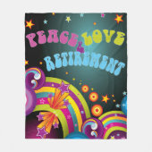 Peace Love & Retirement retro 70s kunst  Fleece Deken (Voorkant)