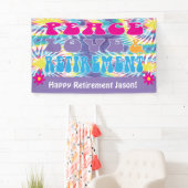 Peace Love & Retirement Tie Dye Theme Party Spandoek (Insitu)