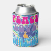 Peace Love & Retirement with Tie Dye Blikjeskoeler (Blikje Voorkant)