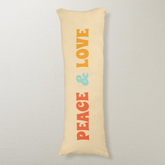 Peace & Love Retro Body Kussen (Voorkant Verticaal)