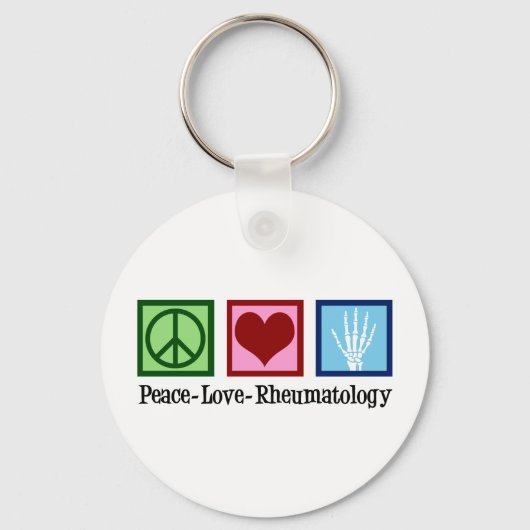 Peace Love Reumatology Sleutelhanger (Voorkant)