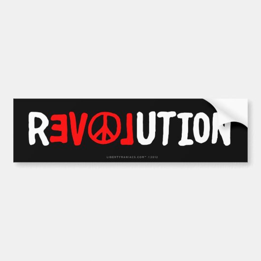 Peace Love Revolution Bumpersticker (Voorkant)