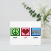 Peace Love Rhinos Briefkaart (Staand voorkant)
