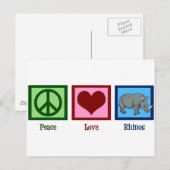 Peace Love Rhinos Briefkaart (Voorkant / Achterkant)