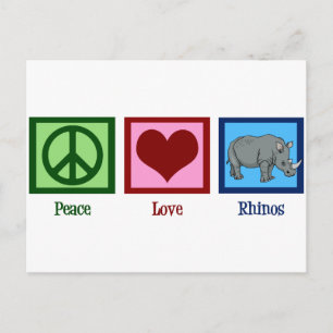 Peace Love Rhinos Briefkaart