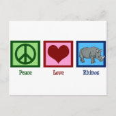 Peace Love Rhinos Briefkaart (Voorkant)