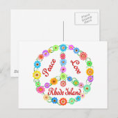 Peace Love Rhode Island Briefkaart (Voorkant / Achterkant)