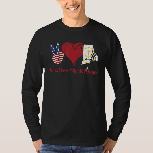 Peace Love Rhode Island T-shirt (Voorkant)