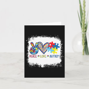 Peace Love Ribbon Autisme Bewustzijn Accepteer Lie Kaart