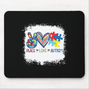 Peace Love Ribbon Autisme Bewustzijn Accepteer Lie Muismat