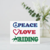 Peace Love Riding Briefkaart (Staand voorkant)