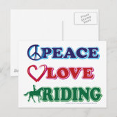 Peace Love Riding Briefkaart (Voorkant / Achterkant)