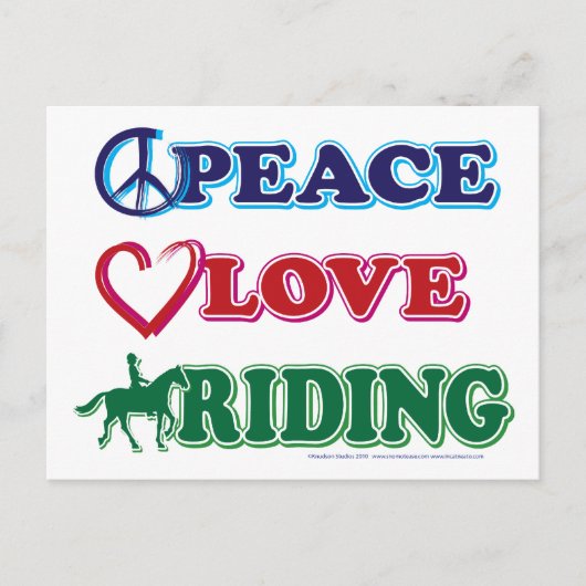 Peace Love Riding Briefkaart (Voorkant)