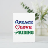Peace Love Riding Briefkaart (Staand voorkant)