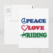 Peace Love Riding Briefkaart (Voorkant / Achterkant)