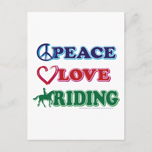 Peace Love Riding Briefkaart (Voorkant)