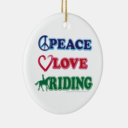Peace Love Riding Keramisch Ornament (Rechts)