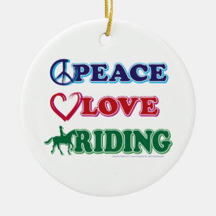 Peace Love Riding Keramisch Ornament