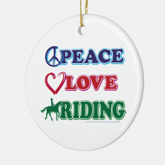 Peace Love Riding Keramisch Ornament (Links)
