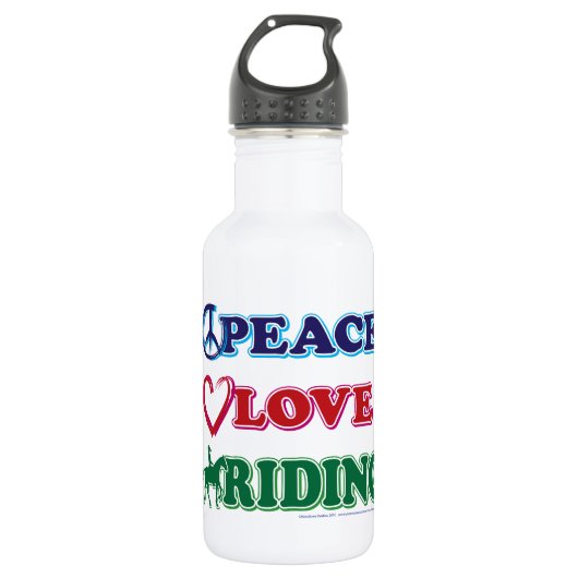 Peace Love Riding Waterfles (Voorkant)