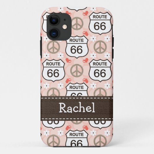 Peace Love Road Route 66 Case-Mate iPhone Case (Achterkant)