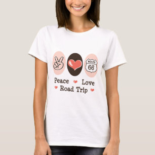 Peace Love Road Route Route 66 T-shirt