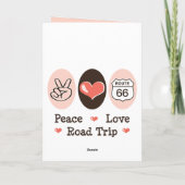 Peace Love Road Route Route 66 Wenskaart Kaart (Achterkant)