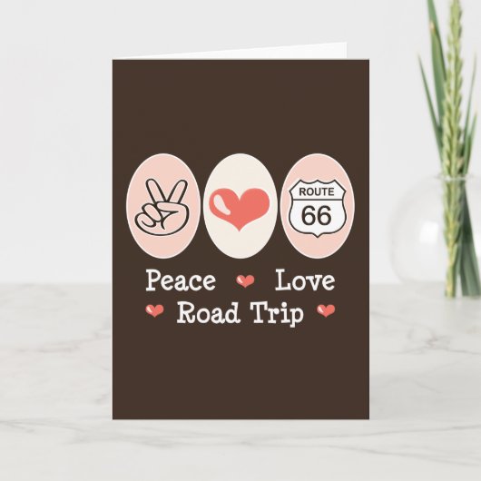 Peace Love Road Route Route 66 Wenskaart Kaart (Voorkant)