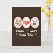 Peace Love Road Route Route 66 Wenskaart Kaart (Gele Bloem)