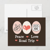 Peace Love Road Trip Route 66 Briefkaart (Voorkant / Achterkant)