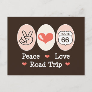 Peace Love Road Trip Route 66 Briefkaart