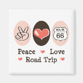 Peace Love Road Trip Route 66 Magnet (Voorkant)