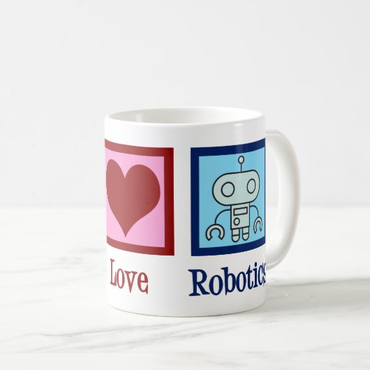 Peace Love Robotics Koffiemok (Voorkant rechts)