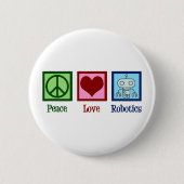 Peace Love Robotics Ronde Button 5,7 Cm (Voorkant)