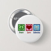 Peace Love Robotics Ronde Button 5,7 Cm (Voorkant /achterkant)