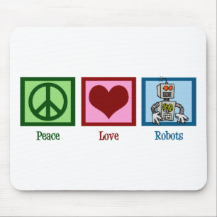 Peace Love Robots Muismat