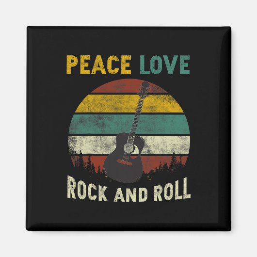 Peace Love Rock & amp; Roll gitarist Magneet (Voorkant)